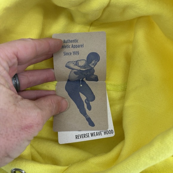 Champion Men's Large Chenille Reverse Weave Neon Yellow Blue Pink Sweatshirt - Picture 6 of 15